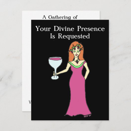 Invitation Rassemblement de déesse de vin (Devant / Derrière)