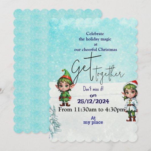 Invitation Rassemblement de Noël festif  (Devant / Derrière)