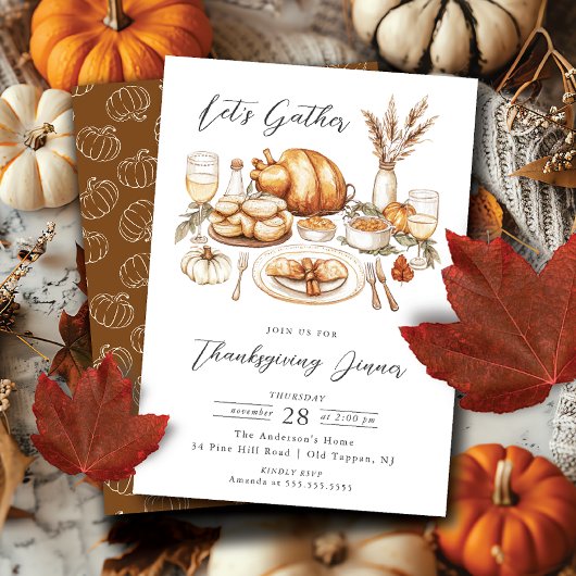 Invitation Rassemblement de Thanksgiving rustique