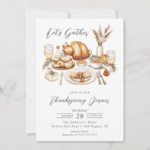 Invitation Rassemblement de Thanksgiving rustique (Devant)