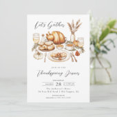 Invitation Rassemblement de Thanksgiving rustique (Debout devant)