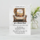 Invitation Rassemblement de Thanksgiving rustique (Debout devant)