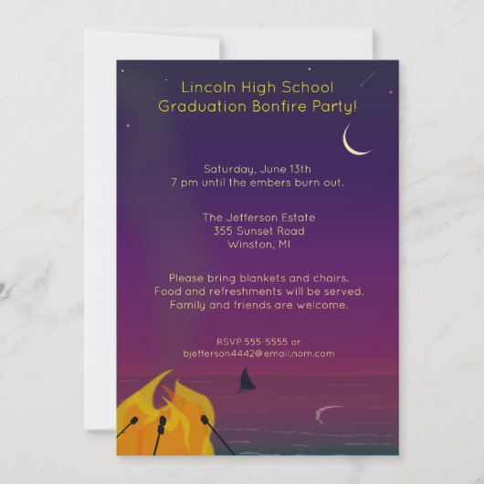 Invitation Rassemblement des feux de camp de plage (Devant)