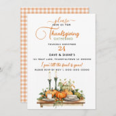Invitation Rassemblement des paramètres de table de Thanksgiv (Devant / Derrière)