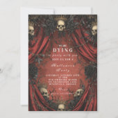 Invitation Rassemblement d'Halloween en rideau rouge foncé (Devant)
