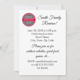 Invitation Rassemblement familial personnalisé Monogramme Crê