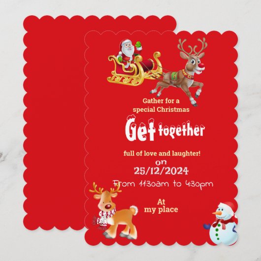 Invitation Rassemblement festif de Noël  (Devant / Derrière)
