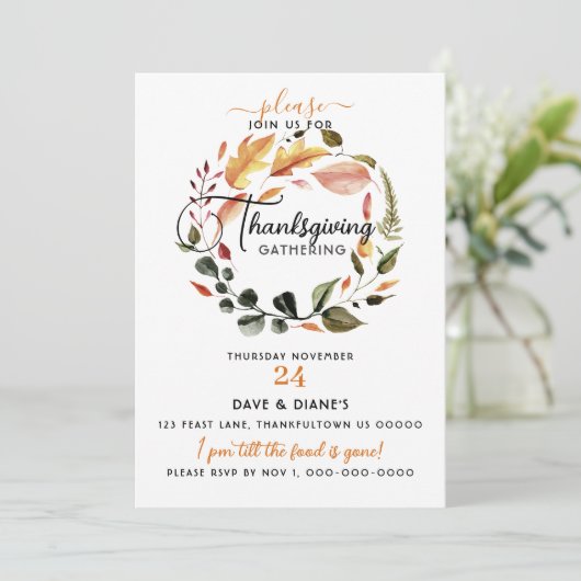 Invitation Rassemblement minimal de couronnes d'action de grâ (Debout devant)