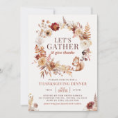 Invitation Rassembler une couronne florale Thanksgiving Dîner (Devant)