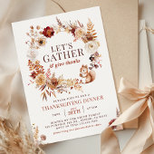 Invitation Rassembler une couronne florale Thanksgiving Dîner