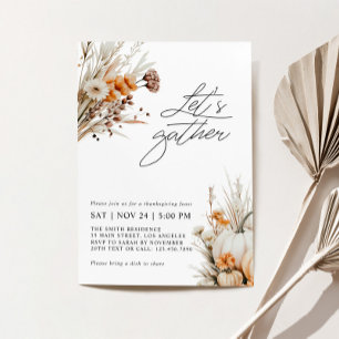 Invitation Rassemblons l'aquarelle fête d'action de grâce