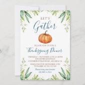 Invitation Rassemblons le Citrouille d'automne pour le dîner  (Devant)