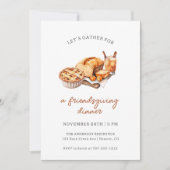 Invitation Rassemblons-nous pour le dîner d'action d'amitié (Devant)