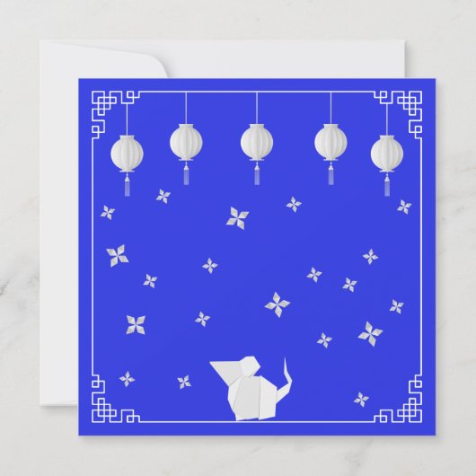 Invitation Rat d'origami chinois (Dos)