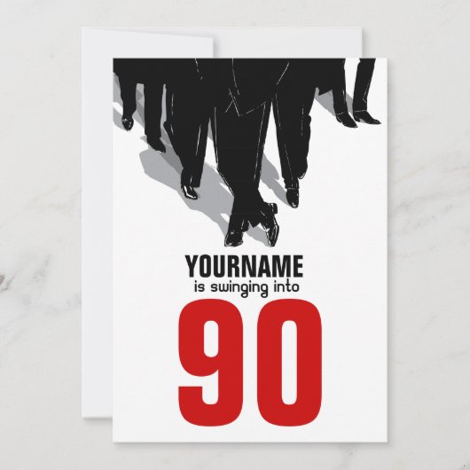 Invitation Rat Pack des swingers du 90e anniversaire (Devant)