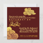 Invitation Rat palanquin chinois stylisé Année 2020 Place de  (Dos)