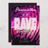 Invitation Rave EDM Clubbing Techno Music Anniversaire (Devant / Derrière)