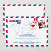 Invitation Ravello Italie Par Avion Réception de mariage aprè (Devant / Derrière)