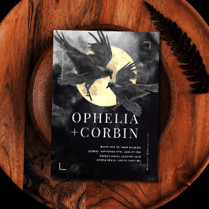 Invitation Raven & Golden Moon Mariage gothique