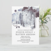 Invitation Ravens dans la forêt couverte de neige Mariage| (Debout devant)