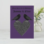 Invitation Ravens gothiques et Black Heart Mariage personnali (Debout devant)