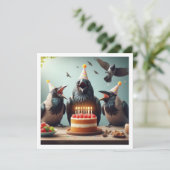 Invitation Ravin mangeant gâteau d'anniversaire, anniversaire (Debout devant)