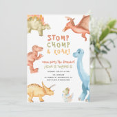 Invitation Rawr Dinosaur N'Importe Quel Âge Dino Boy Fête d'A (Debout devant)