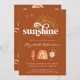 Invitation Ray of Sunshine   Baby shower Boho 