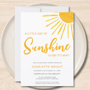 Invitation Ray Of Sunshine Baby shower Non Sexe
