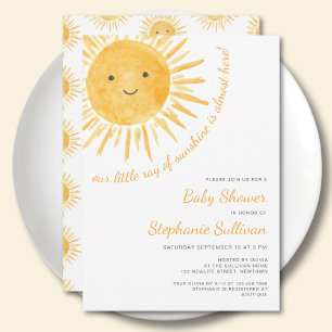 Invitation Ray of Sunshine Baby shower non sexiste
