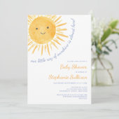 Invitation Ray of Sunshine Boy Baby shower (Debout devant)