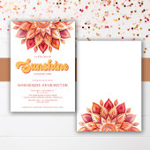 Invitation Ray of Sunshine rose Jaune Retro Baby shower Boho