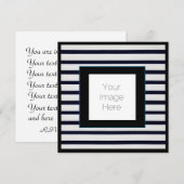 Invitation rayée avec photo et texte personnalisés (Devant / Derrière)