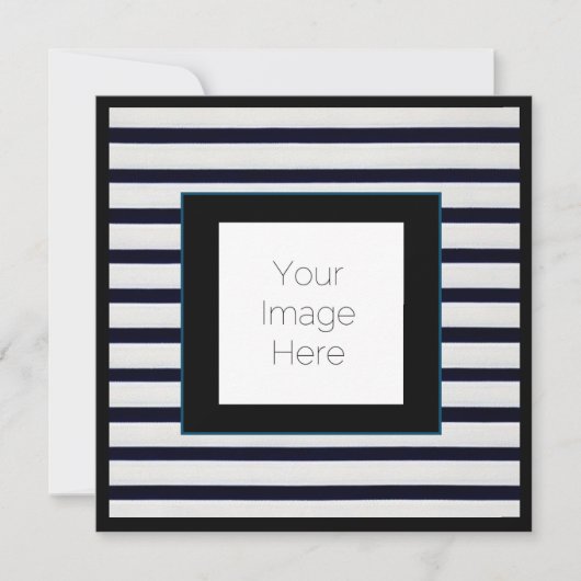 Invitation rayée avec photo et texte personnalisés (Devant)