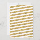 invitation rayée de baby shower de tutu d'or rose (Dos)