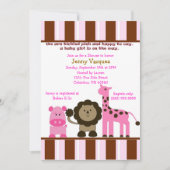 Invitation rayée de safari de fille (Devant)