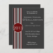 Invitation rayée grise de fête de remise des (Devant / Derrière)