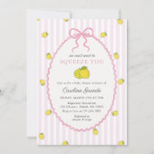 Invitation rayée pour Baby Shower Citron (Devant)