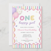 Invitation rayée pour le 1er anniversaire d'une fi (Devant)