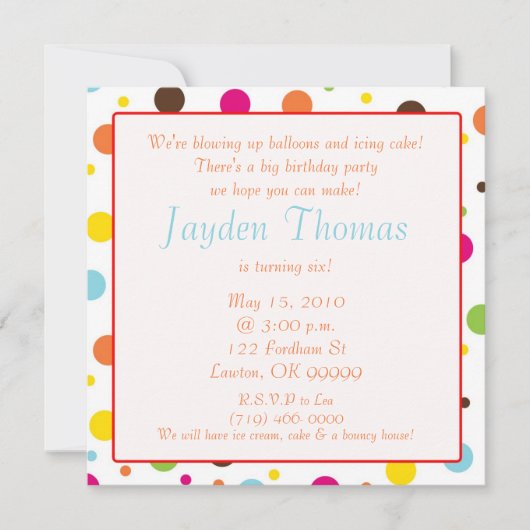 Invitation rayés, nous soufflons- des ballons et glaçons le (Devant)