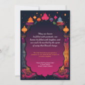 Invitation Rayon de diwali rose et marron (Dos)
