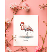Invitation Rayon de Flamant rose : Flamant rose aquarelle, pe