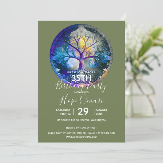 Invitation Rayonnement Céleste | Arbre de Vie (Debout devant)