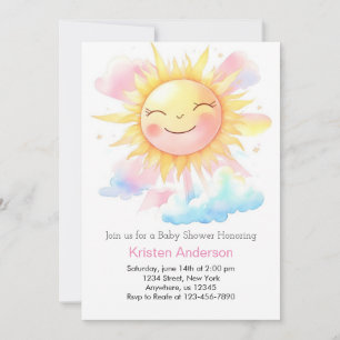 Invitation Rayons de Joyful Sunshine Girl Baby shower