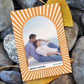 Invitation Rayons de soleil orange super rétro les années 70 