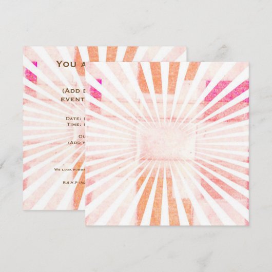 Invitation Rayons du coucher de soleil (Devant / Derrière)