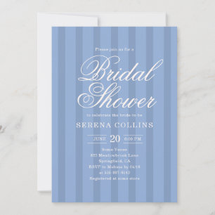 Invitation Rayure Côtière Vintage Bleu Baby Shower