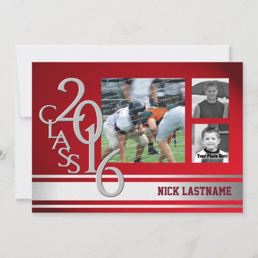 Invitation Rayure de l'équipe universitaire Diplômé Tri Photo (Devant)