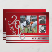 Invitation Rayure de l'équipe universitaire Diplômé Tri Photo (Devant / Derrière)