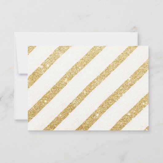 Invitation Rayure moderne d'or de brosse vous serez ma (Dos)
